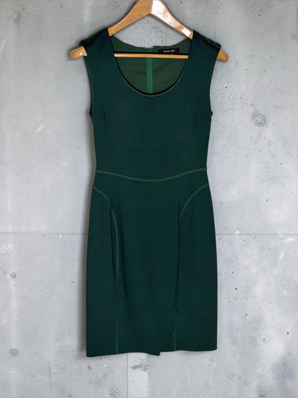Rachel Roy Emerald Green Sleeveless Tailored Pencil Party Dress, Size 2